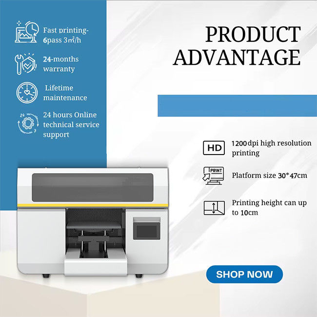 8 Channel Printhead Digital UV Flatbed Printer For Acrylic Metal Gloss Plastic Material Printing