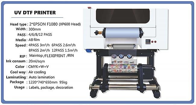 30CM UV DTF Printer Roll to Roll A3 UV DTF Printer for Bottle Acrylic Plastic