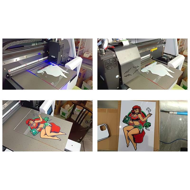 Flatbed UV Printing Machine with Single 8 Channel Printhead in A3 Size
