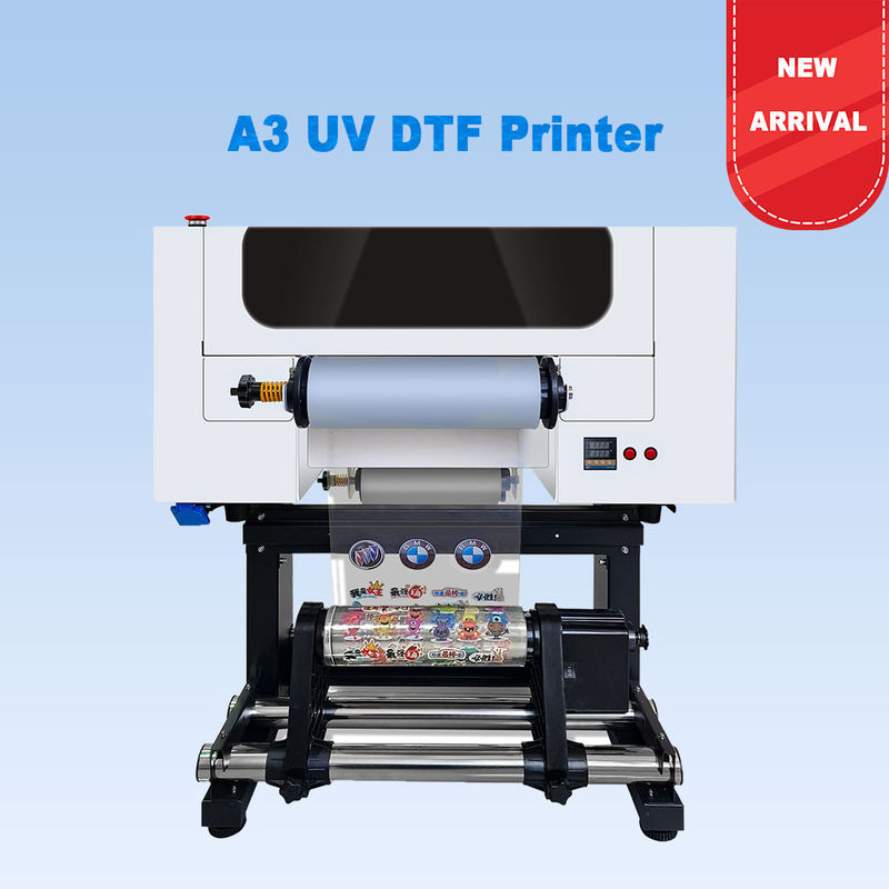 A3 UV DTF Printer Logo Printing 30CM Roll To Roll UV DTF Printer With Laminating For Stiker
